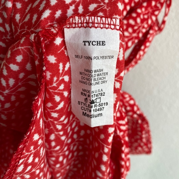 VICI tyche size M short sleeve red floral romper elastic waist pockets & belt - Picture 9 of 9